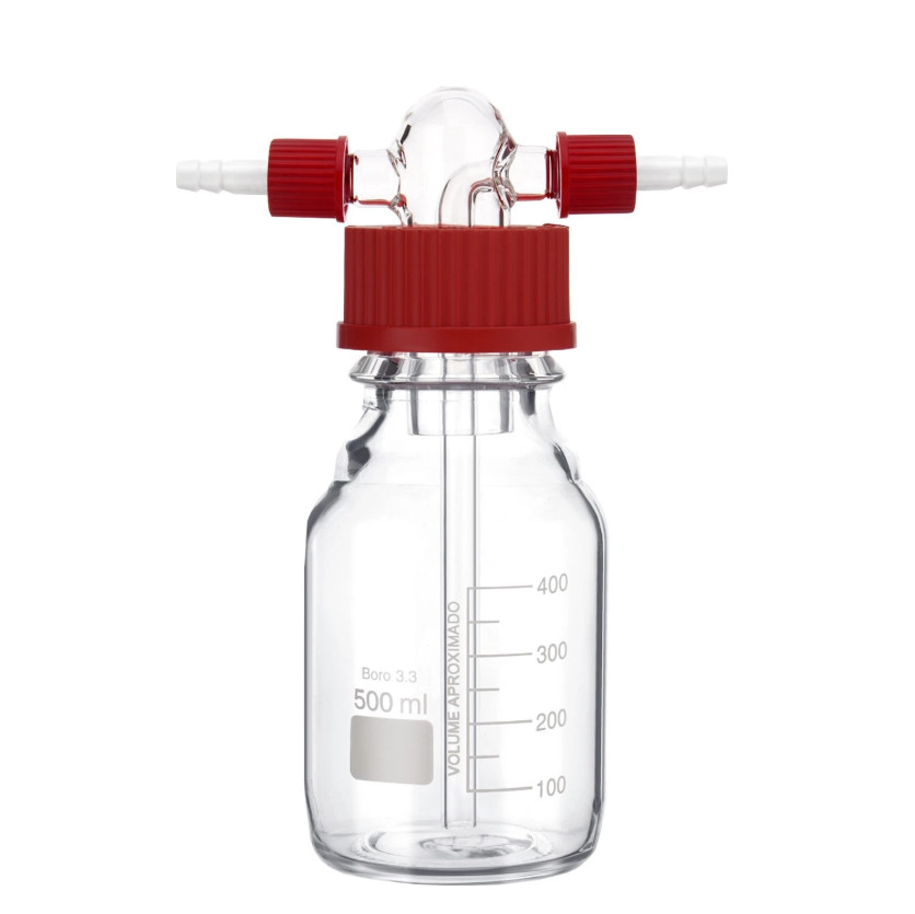 250mL/500mL Lab Gas Washing Bottle, Lab Glassware, Drechsel Head, GL45 Mouth New