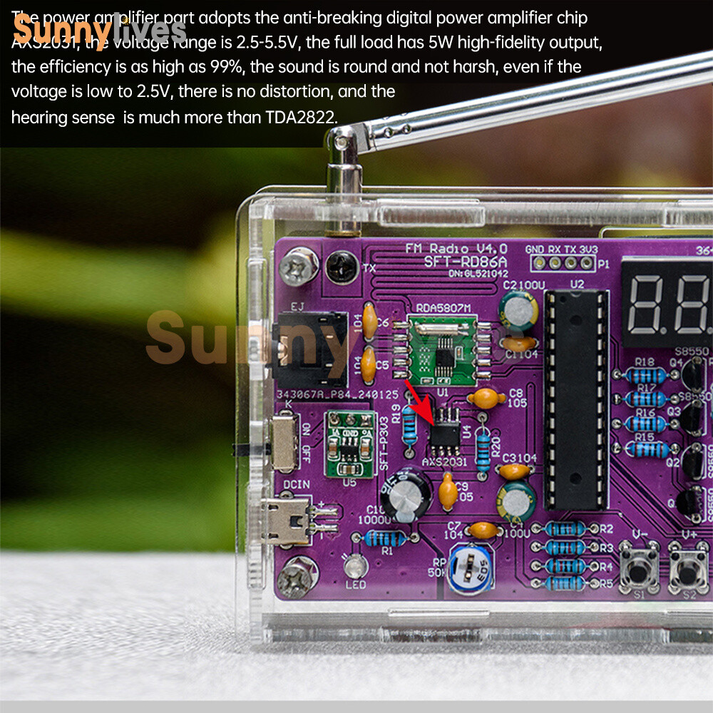 Digital Tube FM Radio Electronic Kit DIY Soldering Practice Kit 87.5MHz~108MHz