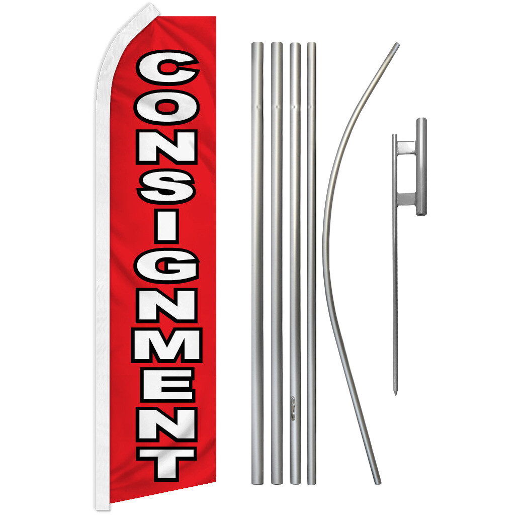 Consignment Swooper Flutter Feather Advertising Flag Kit Venta consignacion