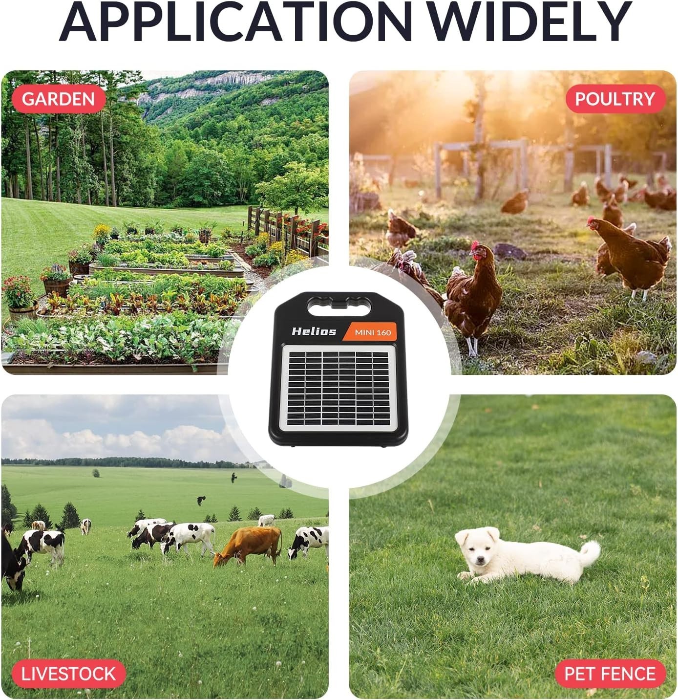 Powerful Solar Electric Fence Energizer, 10-Mile Range