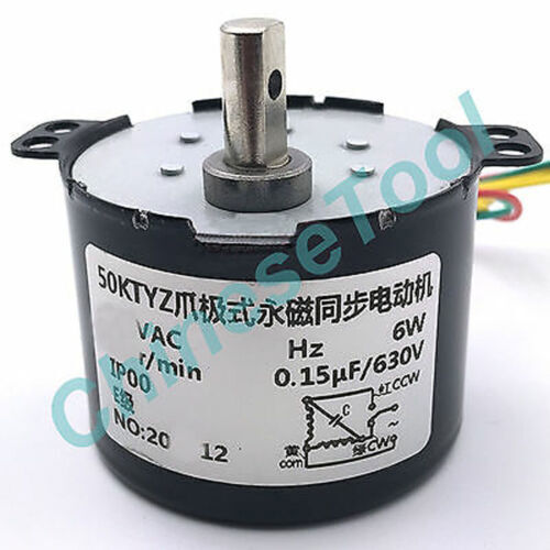 US stock Synchronous Motor 50KTYZ AC 110V 120V 50/60Hz 1 r/m CW/CCW 6W 30kgf.cm