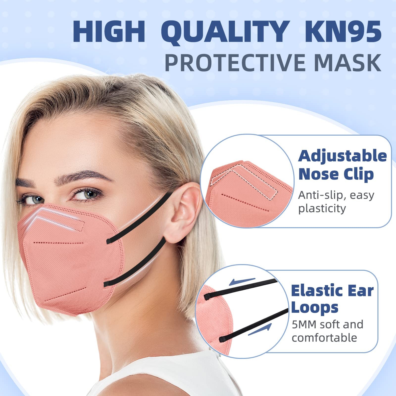 KN95 Face Masks for Adults 50 Pack 10 Colors Disposable KN95 Masks 5 Layer