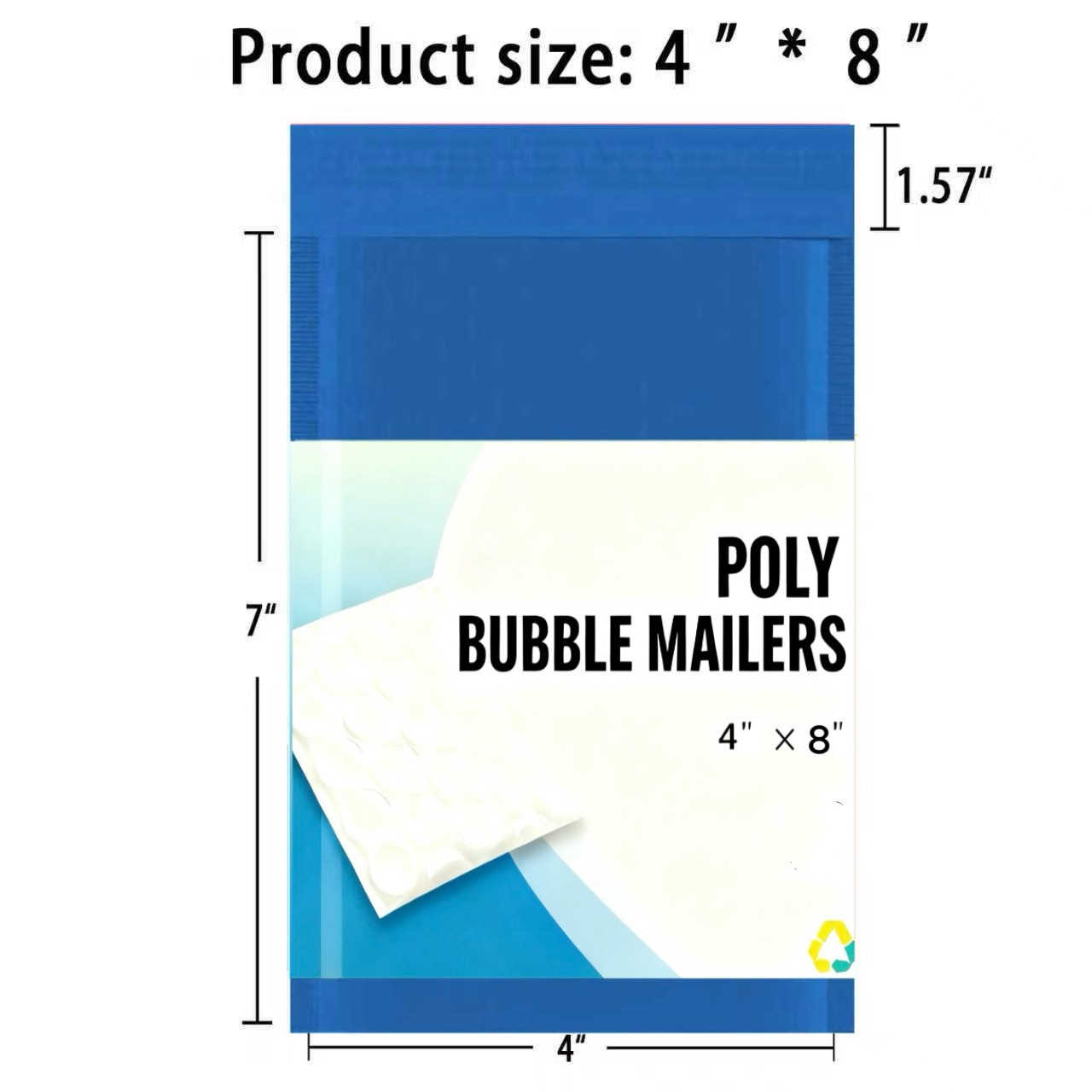 #000 4×8 4×7 Poly Bubble Mailers Padded Envelope Shipping Bag LT Blue 5-1000 Pcs