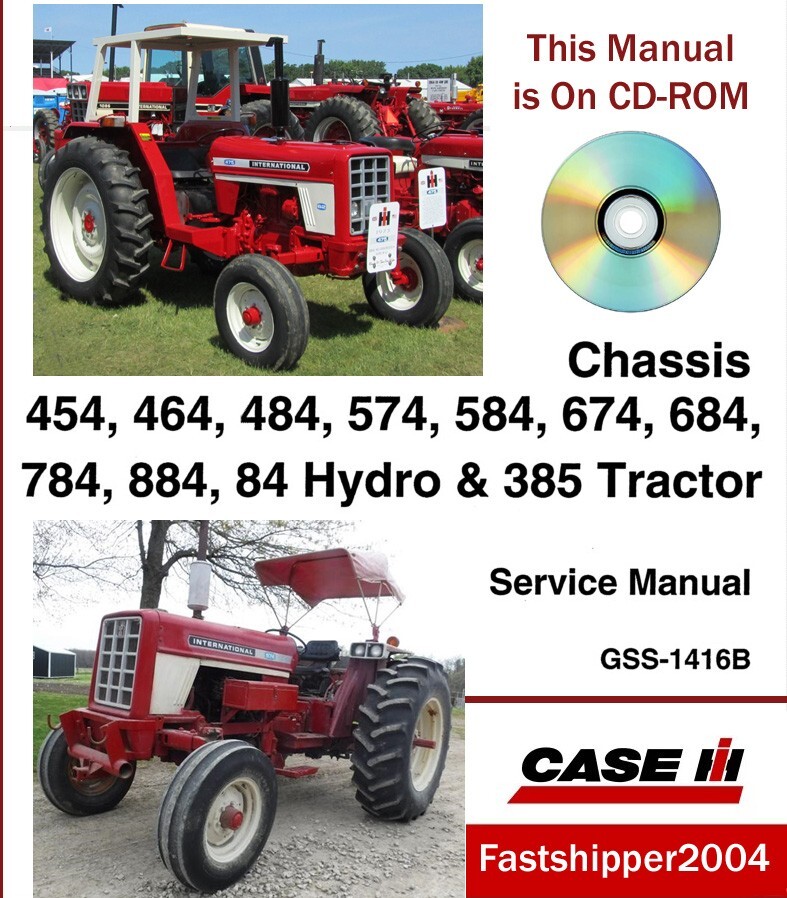 Case IH Tractor Chassis 454 464 484 574 584 674 684 784 884 Hydro Service Manual