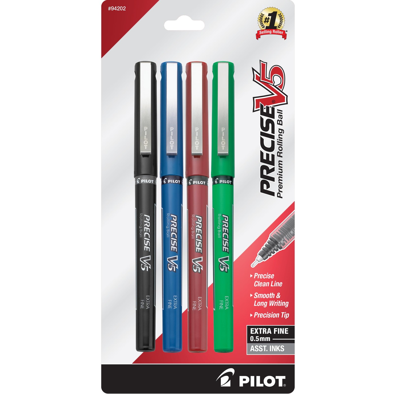 Pilot, Precise V5, Capped Liquid Ink Rolling Ball Pens, Office Product
