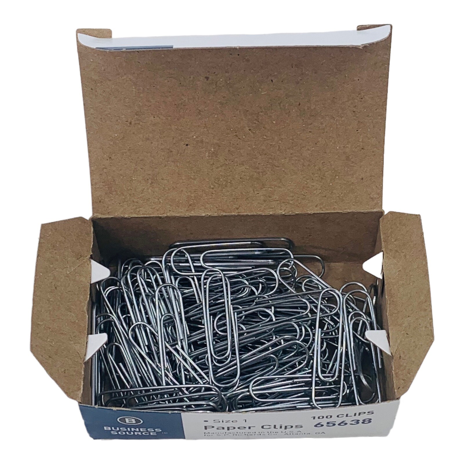 20 Boxes Regular Paper Clips Size 1, 100 Steel Paper Clips Per Box