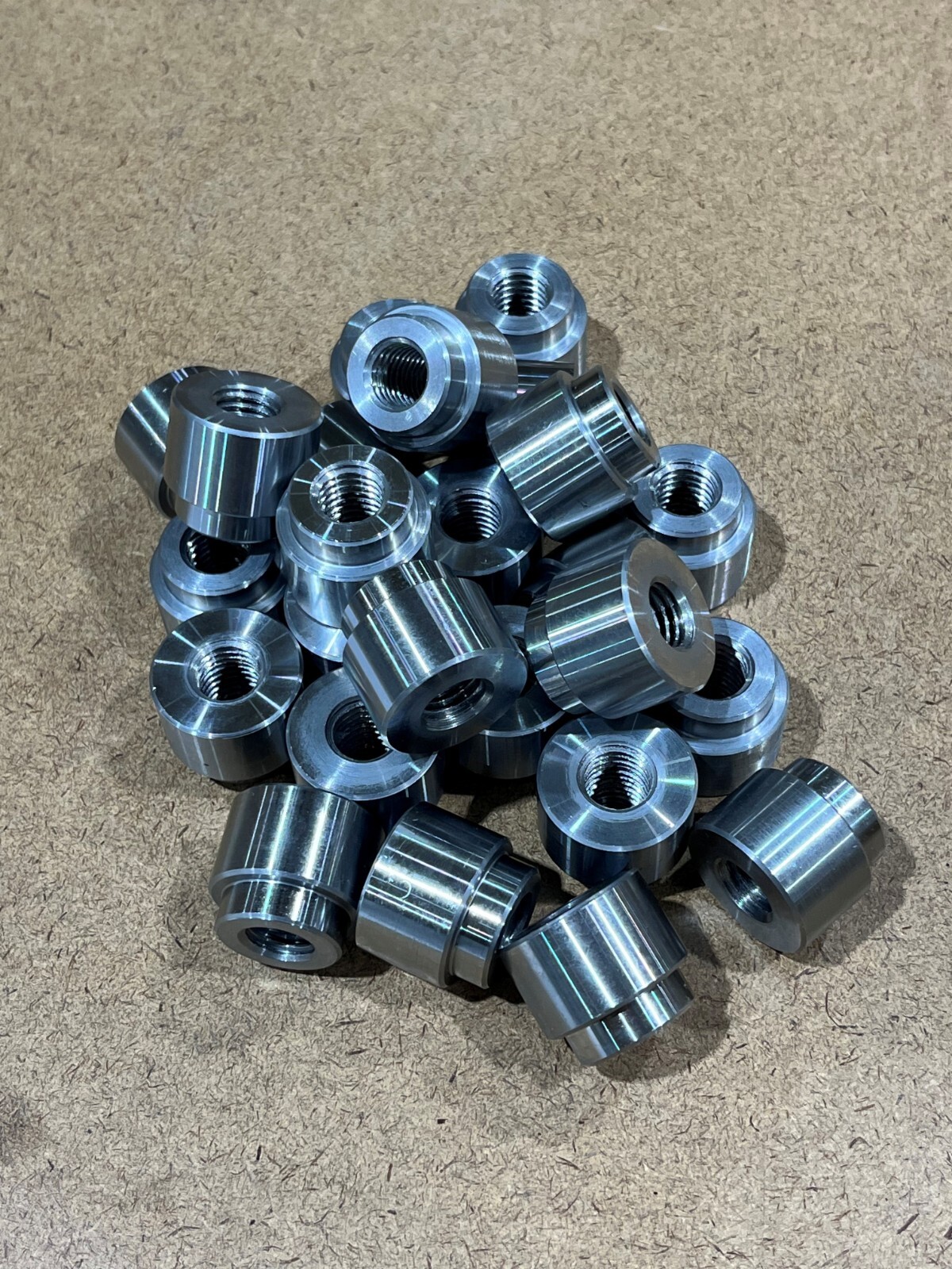 M12 Threaded Boss AISI 1522 Carbon Steel OD 25mm Length 21.5mm M12 x 1.75
