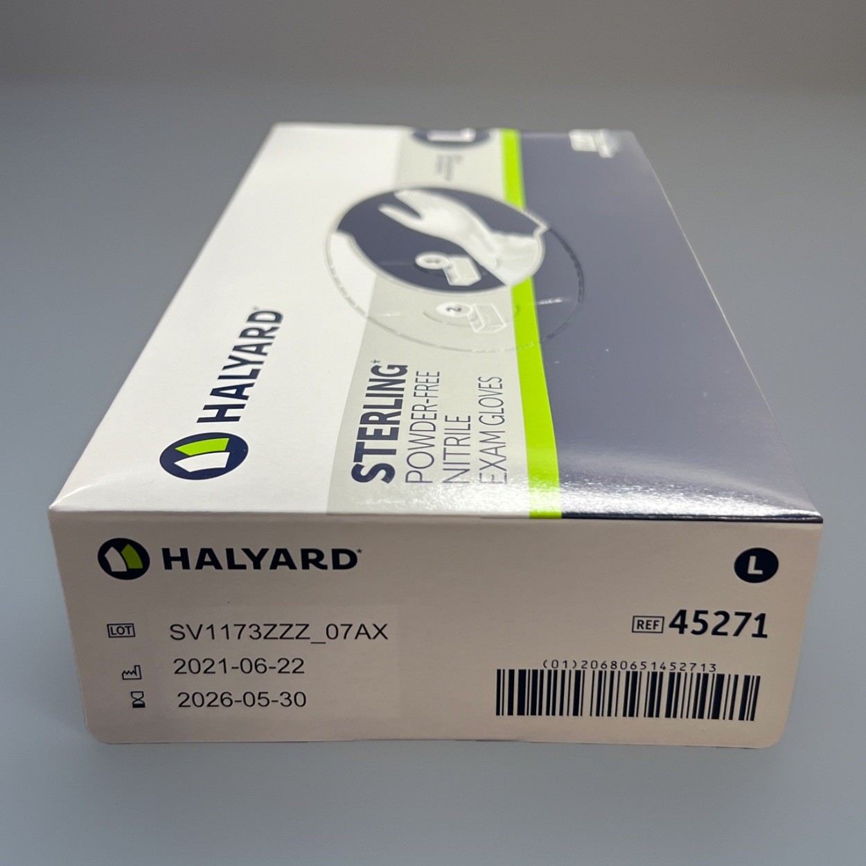 HALYARD STERLING 45271 Nitrile Powder-Free LARGE Exam Gloves Box of 100 Gloves