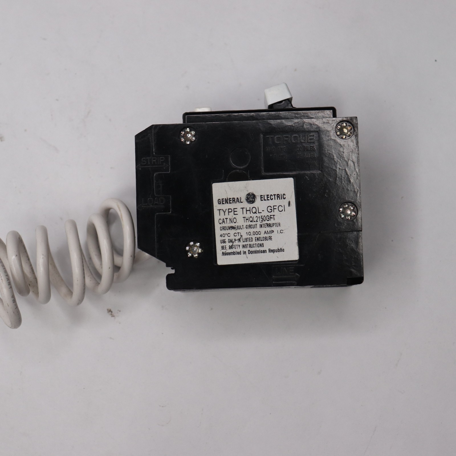 GE Plug-In Mount Type THQL Feeder Self-Test Ground Fault Circuit Interrupter