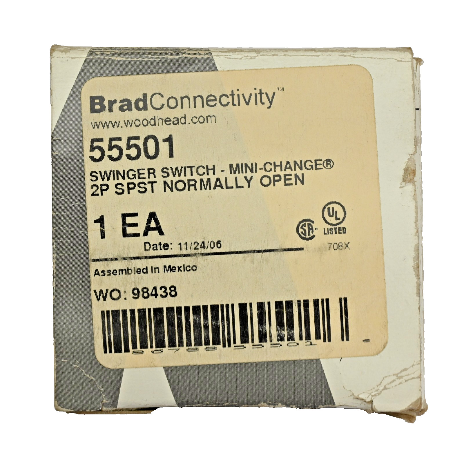 Molex Woodhead Brad Connectivity 55501 Swinger Switch Mini-Change 2P SPST N.O.