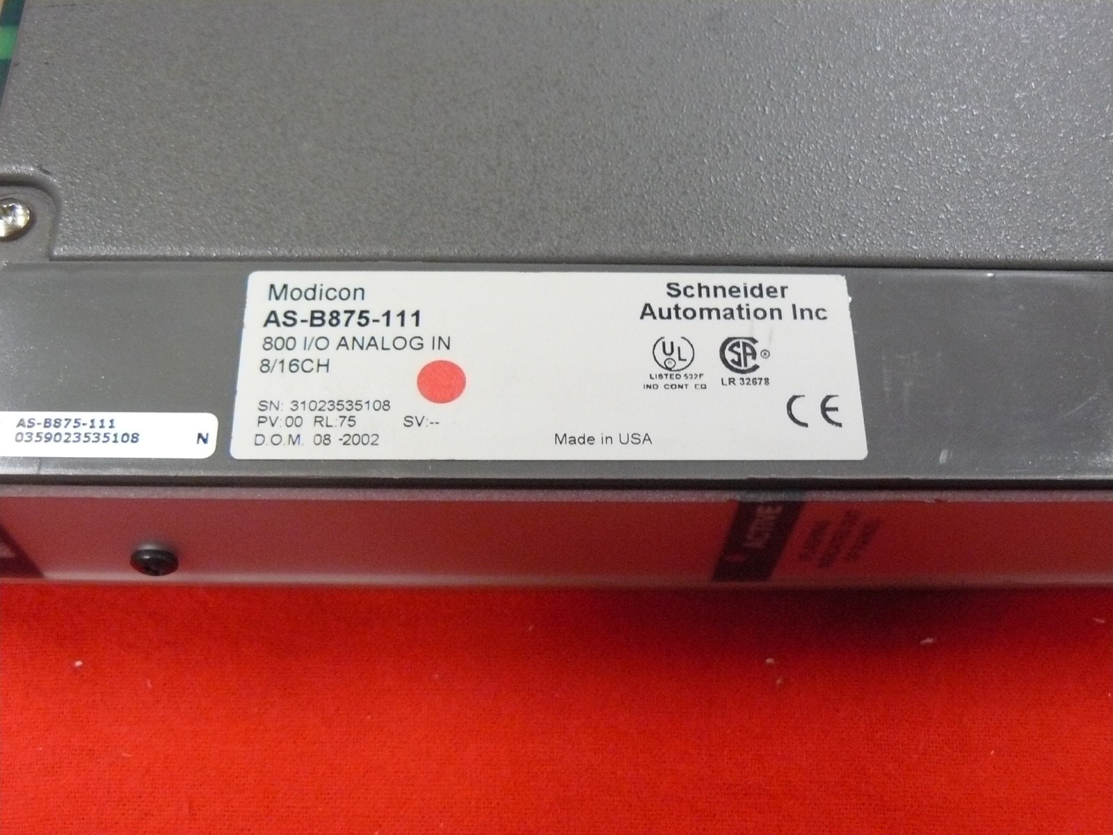 ASB875111 Modicon Analog Input Module AS-B875-111 Used Tested
