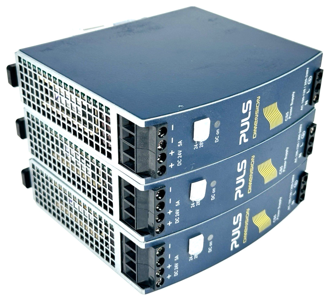 Lot of 3 PULS CS5.241 Power Supply 1-Phase 24V-28V 5A 120W DIN Rail