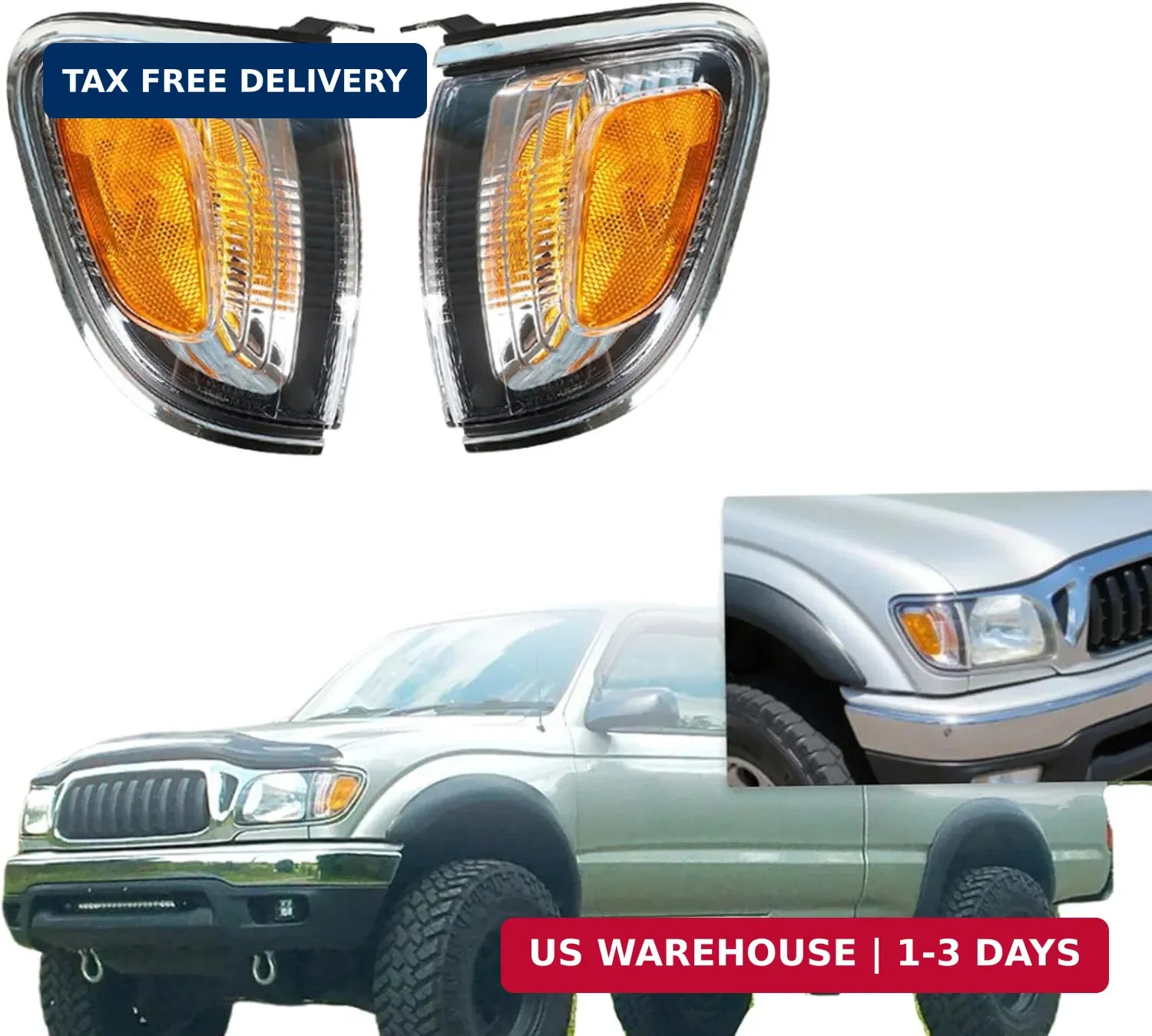 Silscvtt 1 Pair Front Turn Signal Lights Replacement for Toyota Tacoma 2001-2004