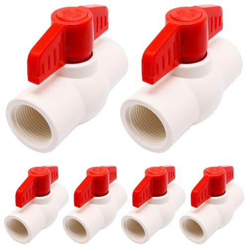 3/4 Inch Threaded PVC Ball Valve, Npt Shut-Off Valve with Handle, Rated at 15…