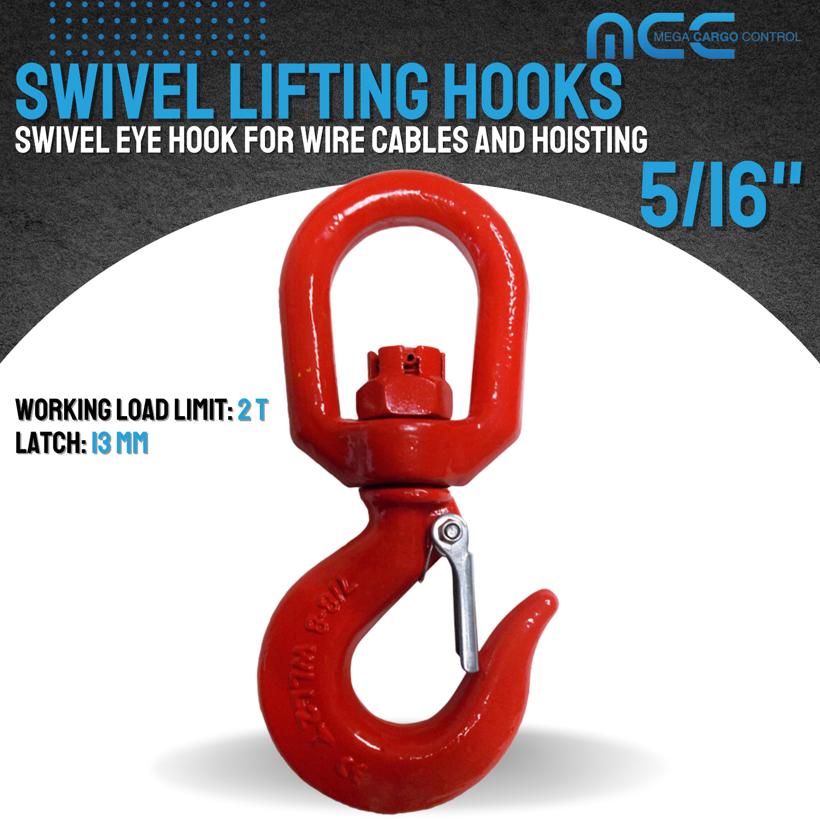 G80 Heavy Duty 1.2T – 5T Swivel Lifting Hook w/ Latch for Lifting Hoist Rigging
