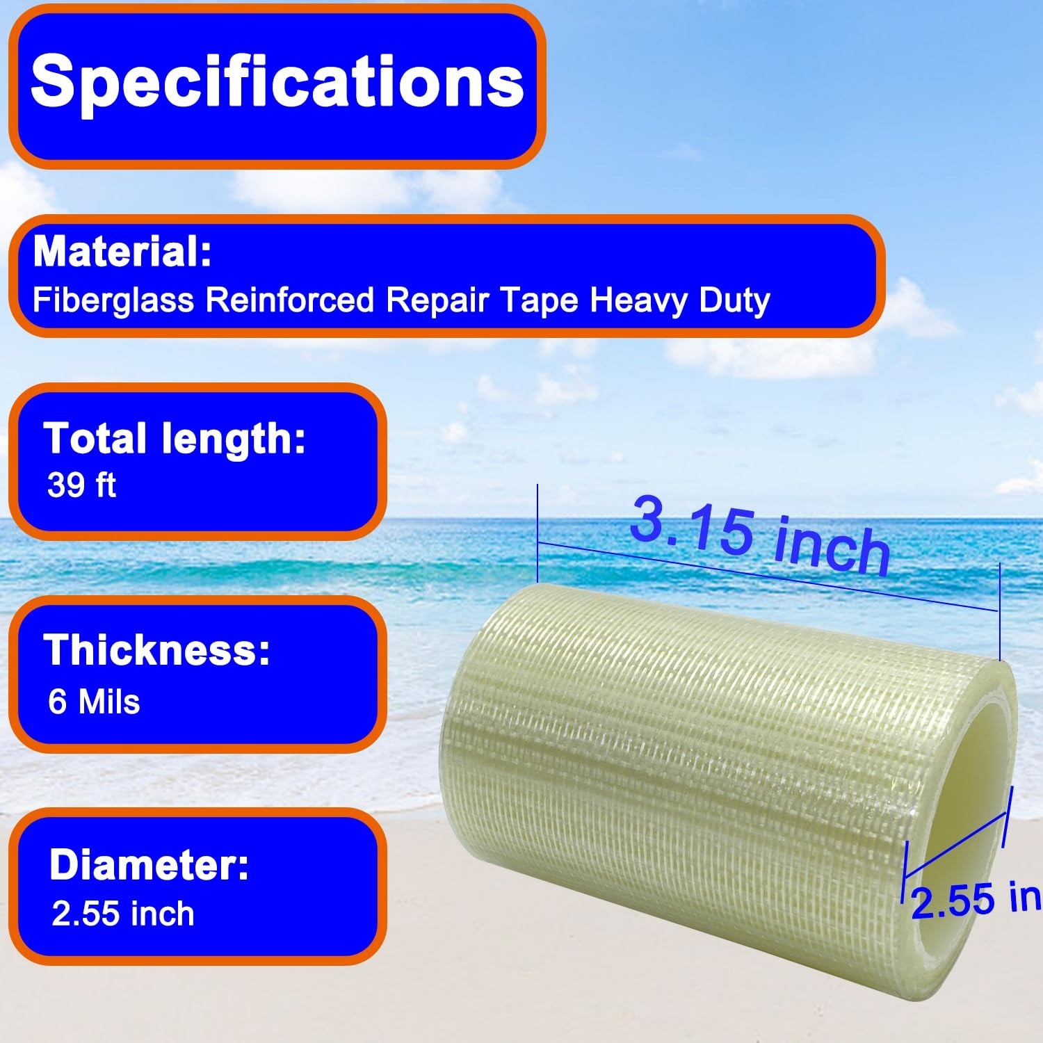 39FT RV Awning Repair Tape,Waterproof Canvas Repair Patch Kit, Tent Repair Tape