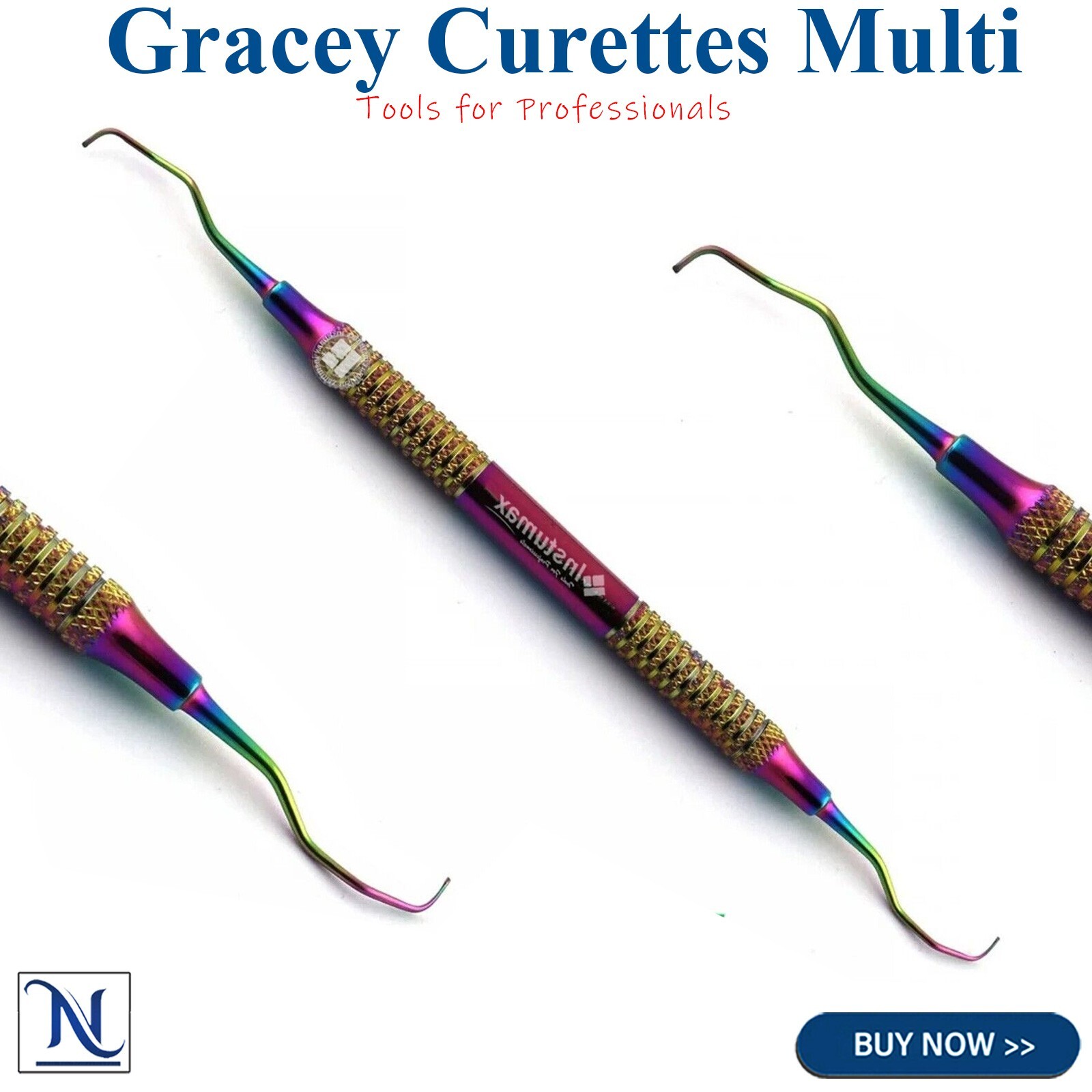 7 Pcs Dental Gracey Curettes Multi Color Periodontal Subgingival Scaling Scalers