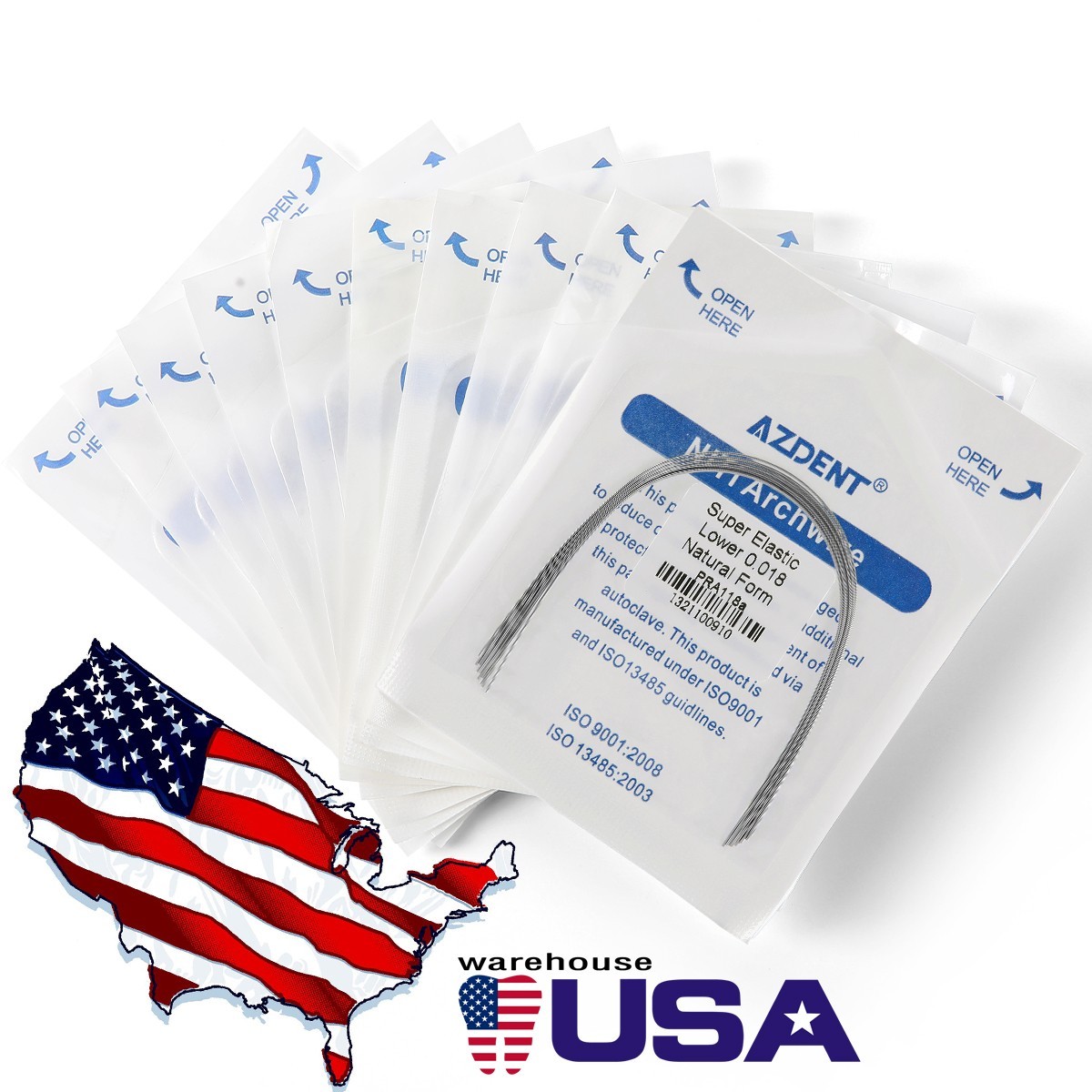 AZDENT Dental Orthodontic Niti Arch Wire Round Nature Form 10pcs/pack
