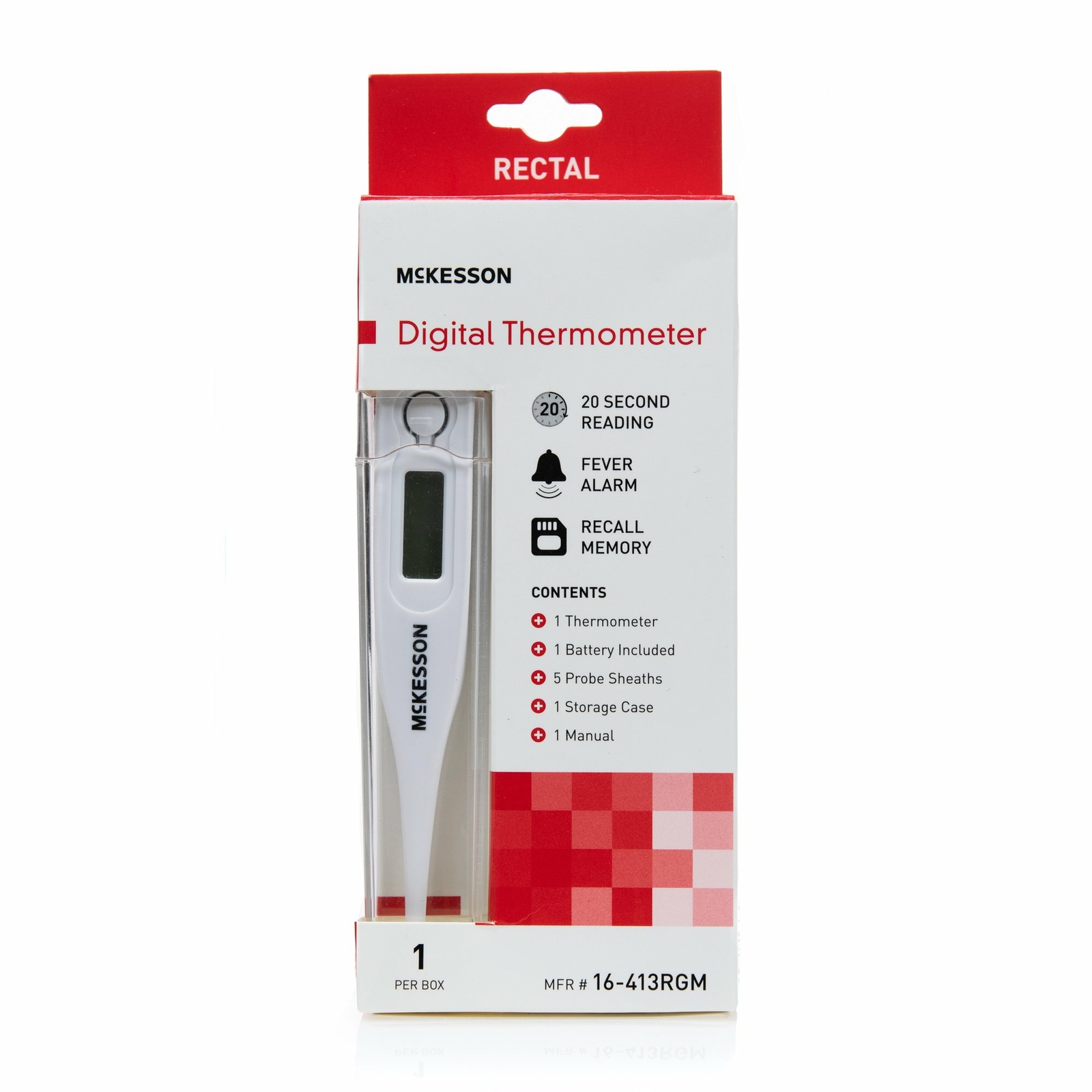 McKesson Digital Thermometer Stick Digital Display 16-413RGM 1 Each