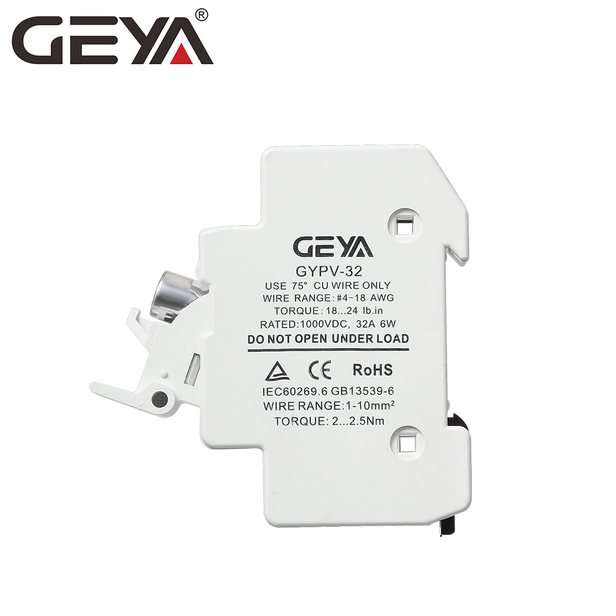 GEYA Solar PV 1/2Pole Fuse & Holder DC Protection 2-30Amp 10*38mm 20kA 1000VDC