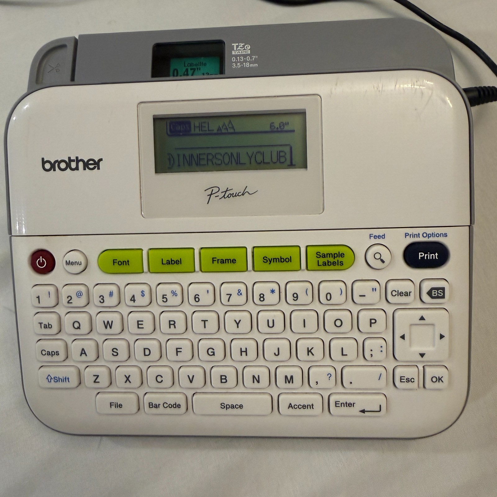 Brother® P-Touch® D410 Label Maker Label tape 12mm .47″ Multiple Colors (A8-17)