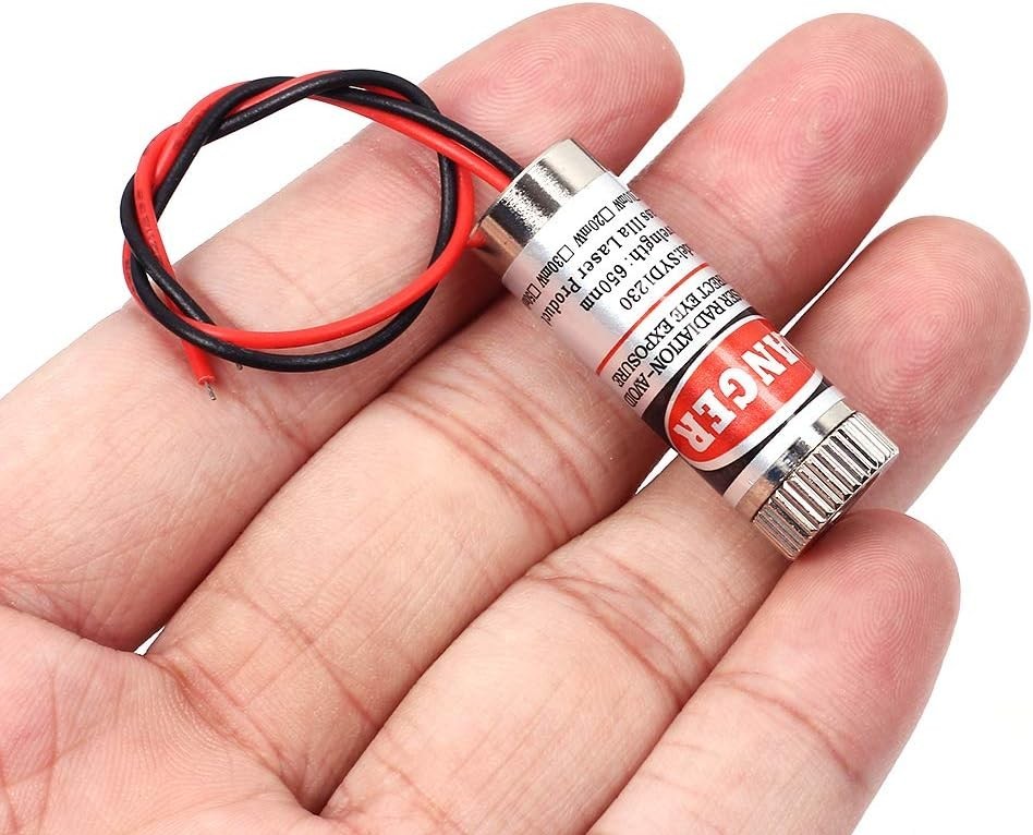 650nm 5mW Red Dot Laser Module 12mm Brass APC Driver 3-6V DC Adjustable Focus