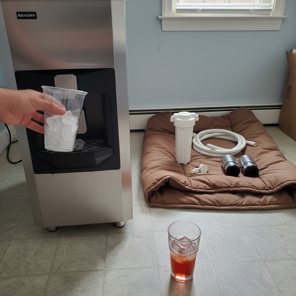 Certified 130Lbs Bin Commercial Ice Maker – Quick Ice in 10-15 Min!