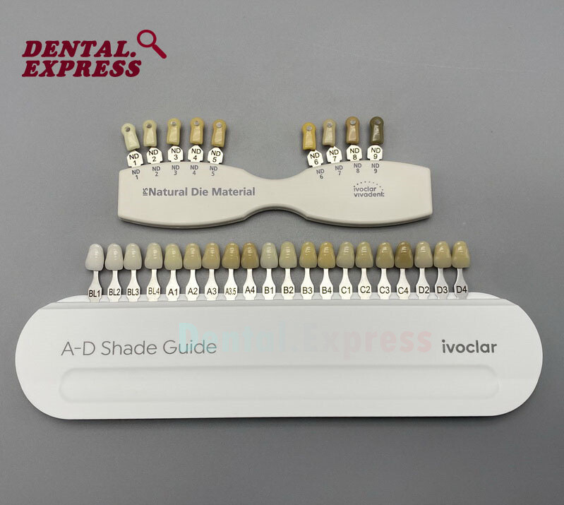 Ivoclar Vivadent Dental Shade Guide A-D 20 IPS or Natural Die ND1-9 Bleach Teeth
