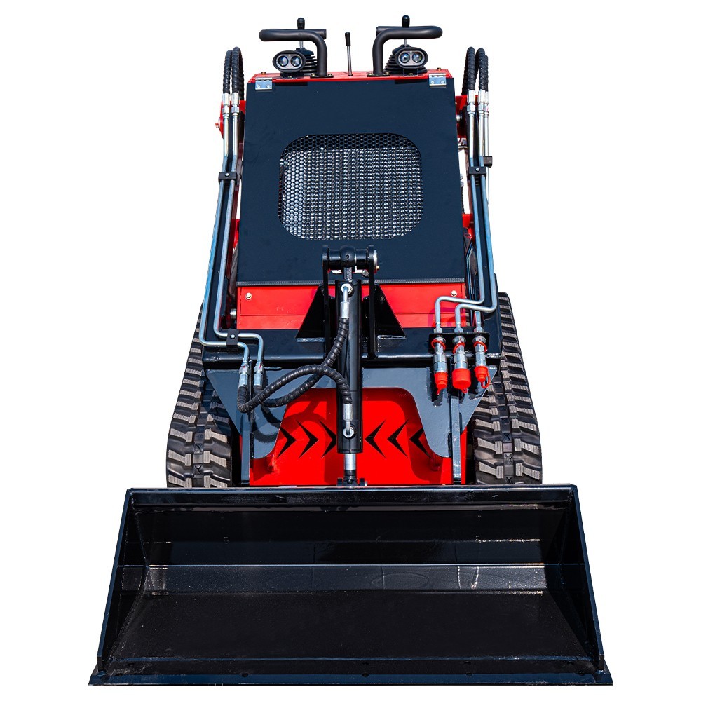13.5HP Hydraulic Mini Skid Steer Loader Stand-on Track Gas Guided Drive Garden