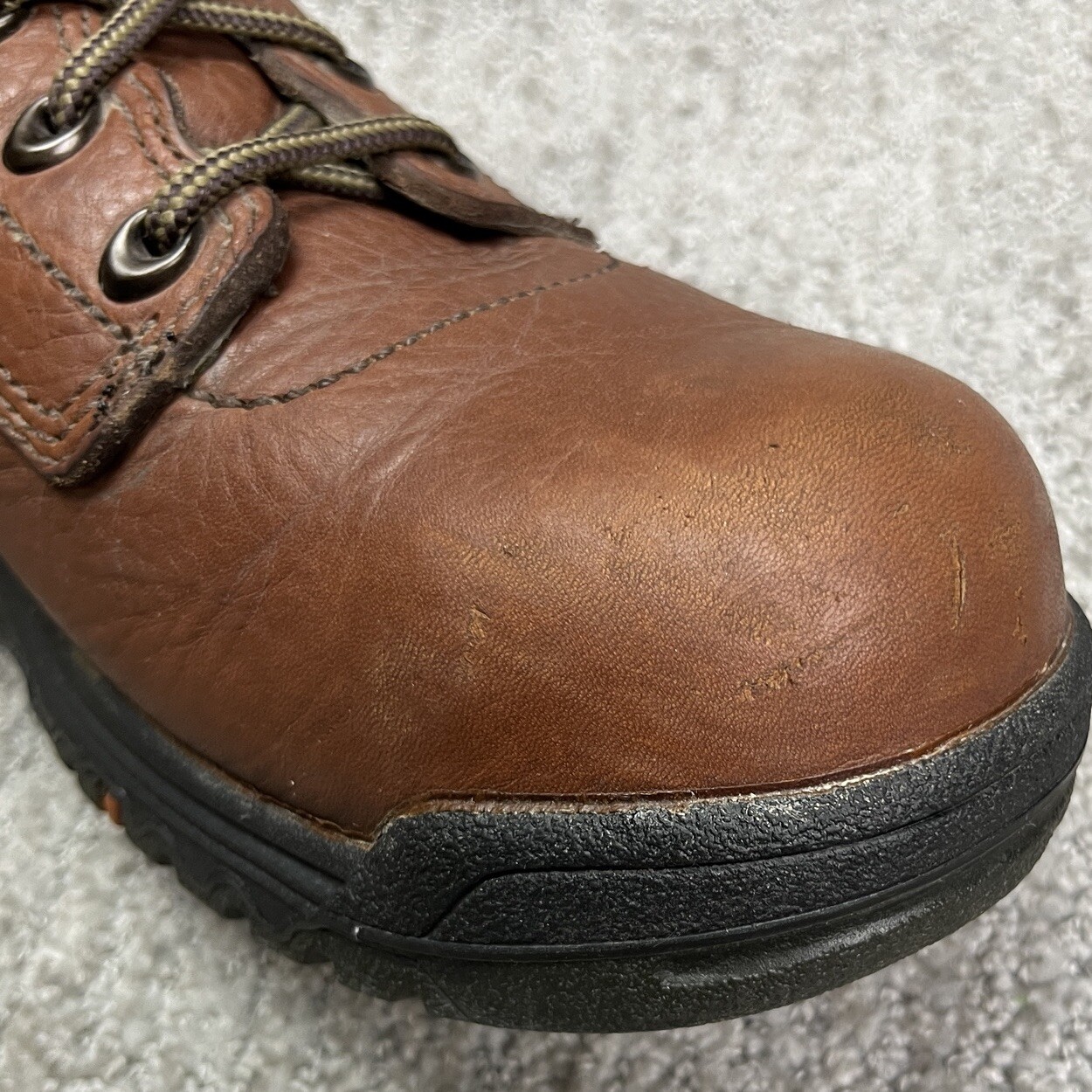 Timberland Pro358 Boots WOMEN Size 10 Brown Leather Lace Up Safety Toe Work Boot