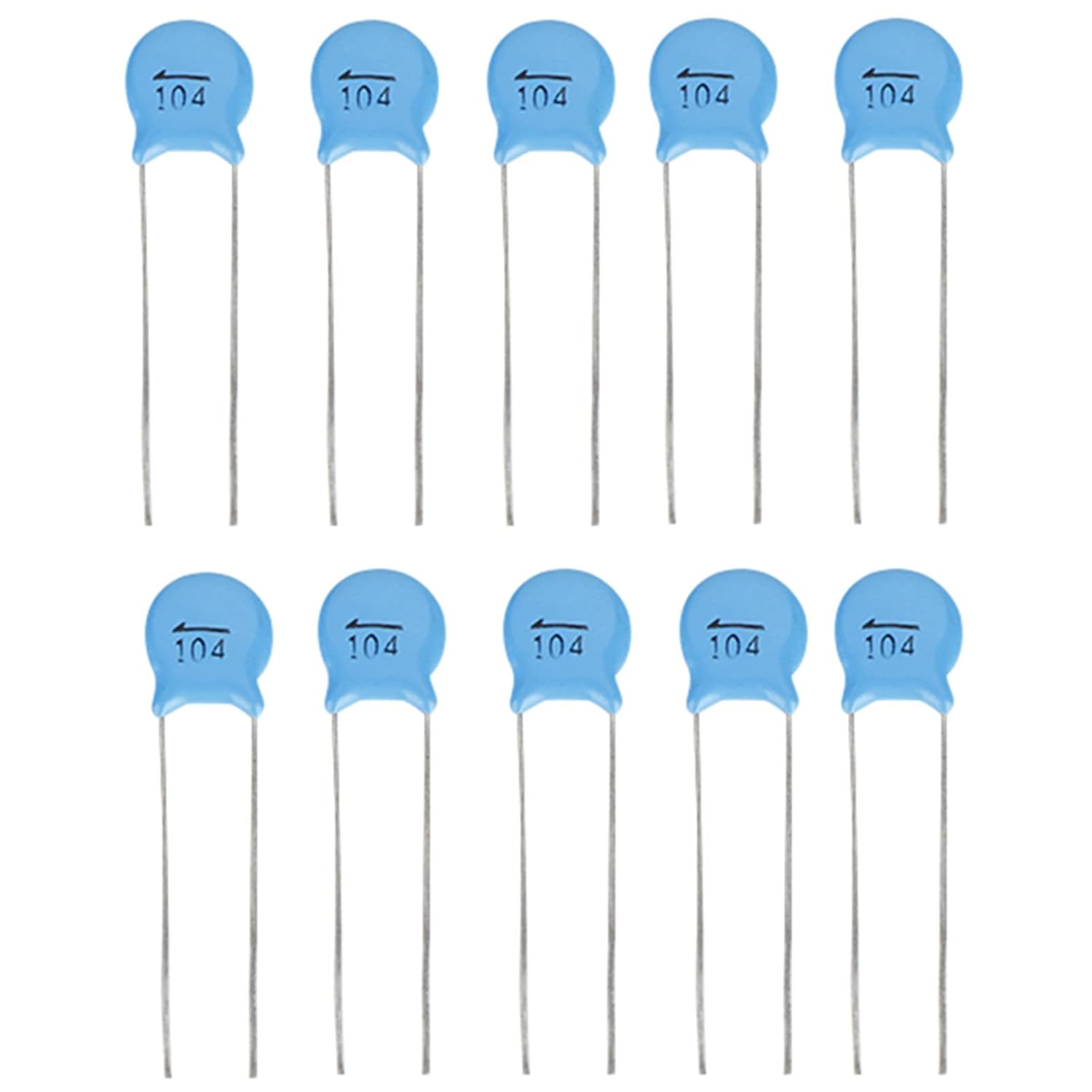 50Pcs Ceramic Capacitor, 1000V 104M 0.1Uf 100Nf High Voltage Disc Ceramic Capaci