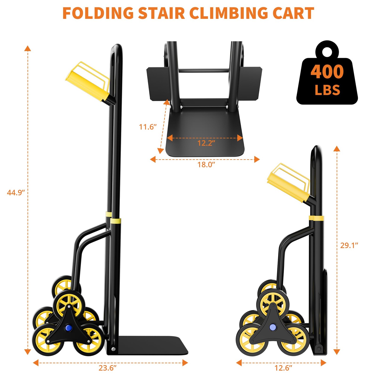 Stair Climber Hand Truck Dolly Heavy Duty Stair Climbing Cart 440 Lbs Capacity