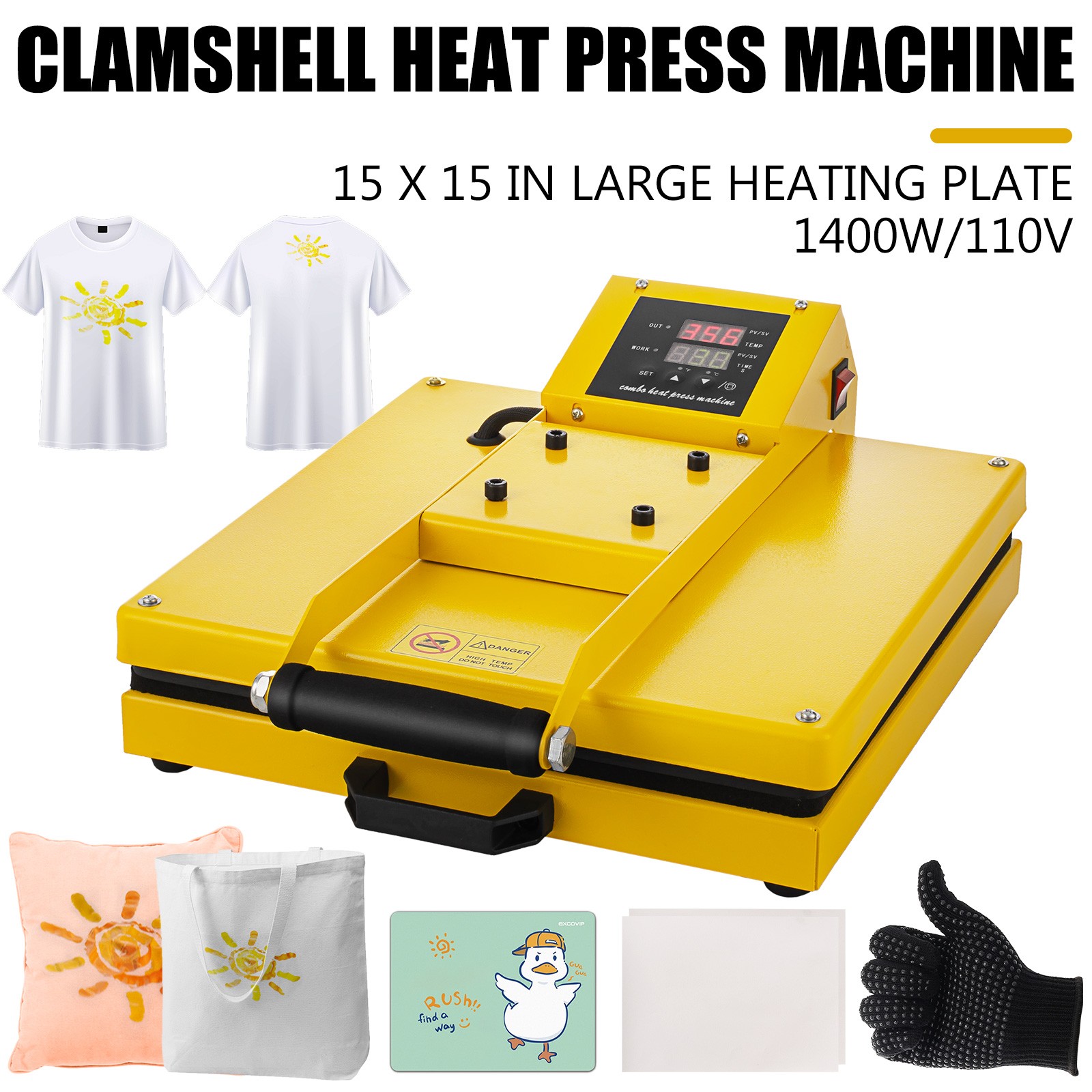 15″x15″ Digital Clamshell Heat Press Machine T-shirt Transfer Sublimation Print