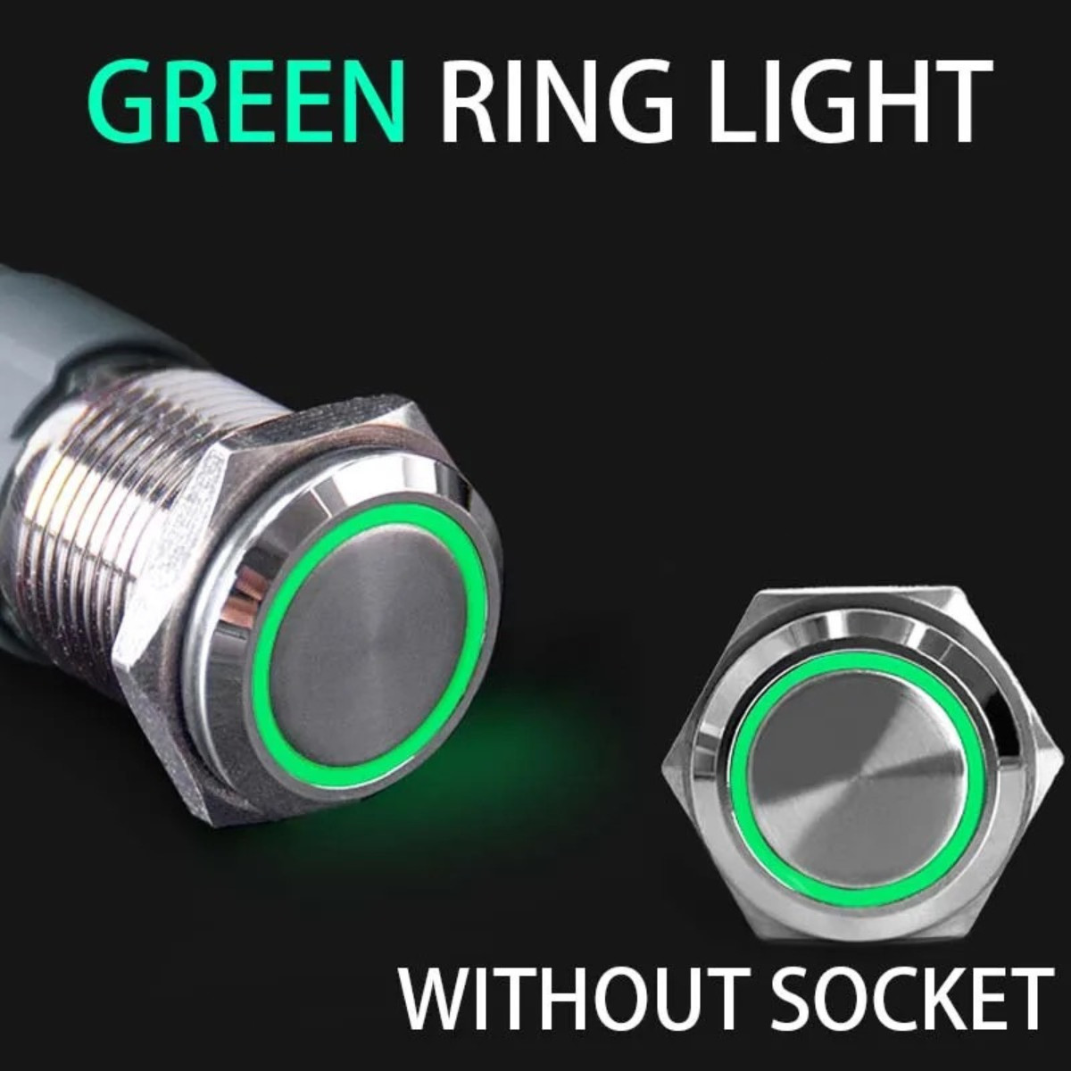 16mm 12V LED ON OFF Waterproof Stainless Steel Latching Push Button Power Switch