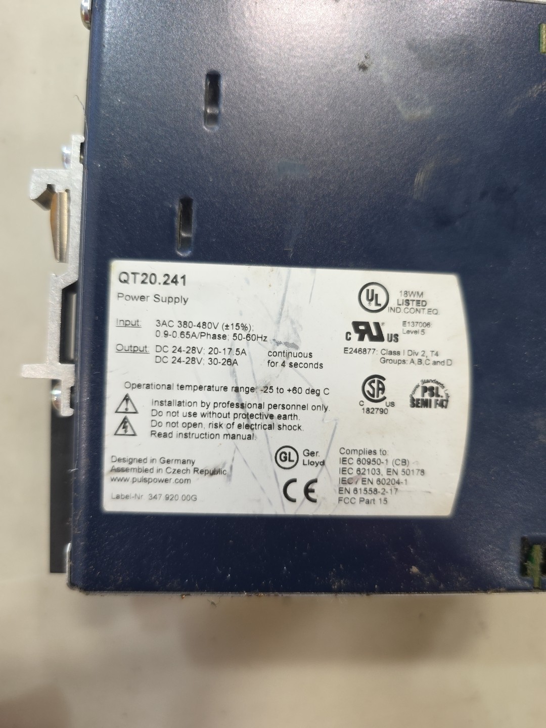 PULS QT20 QT20.241 Power Supply