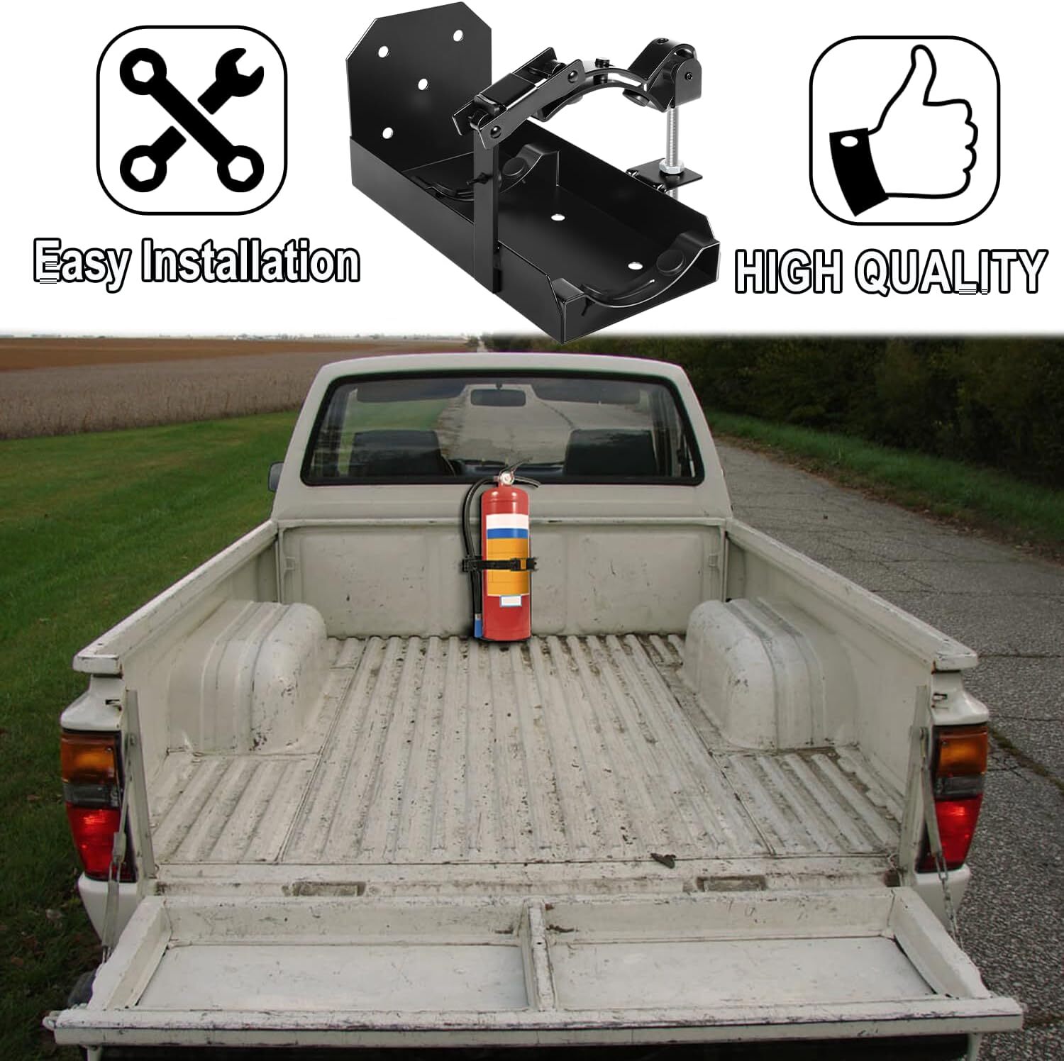 809 Heavy Duty Fire Extinguisher Vehicle Bracket Mount Fit for 10lb Dry/5lb Co2