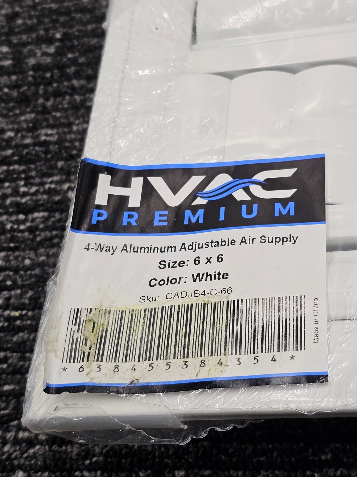 HVAC Premium 4-Way Aluminum Adjustable Air Supply CADJB4-C-66 6 x 6 White