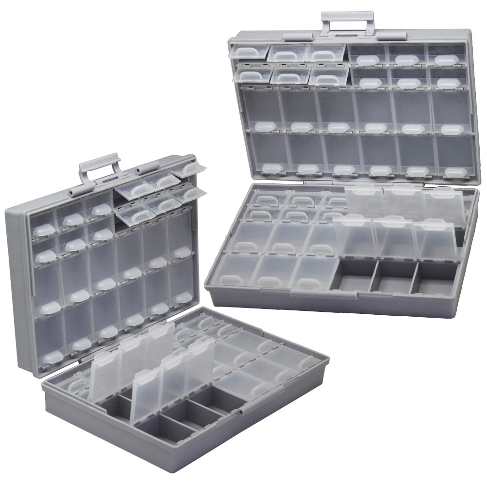 Aidetek 2pcs BOX-ALL-48 Compartments Empty Tiny Small Parts Storage Case USA