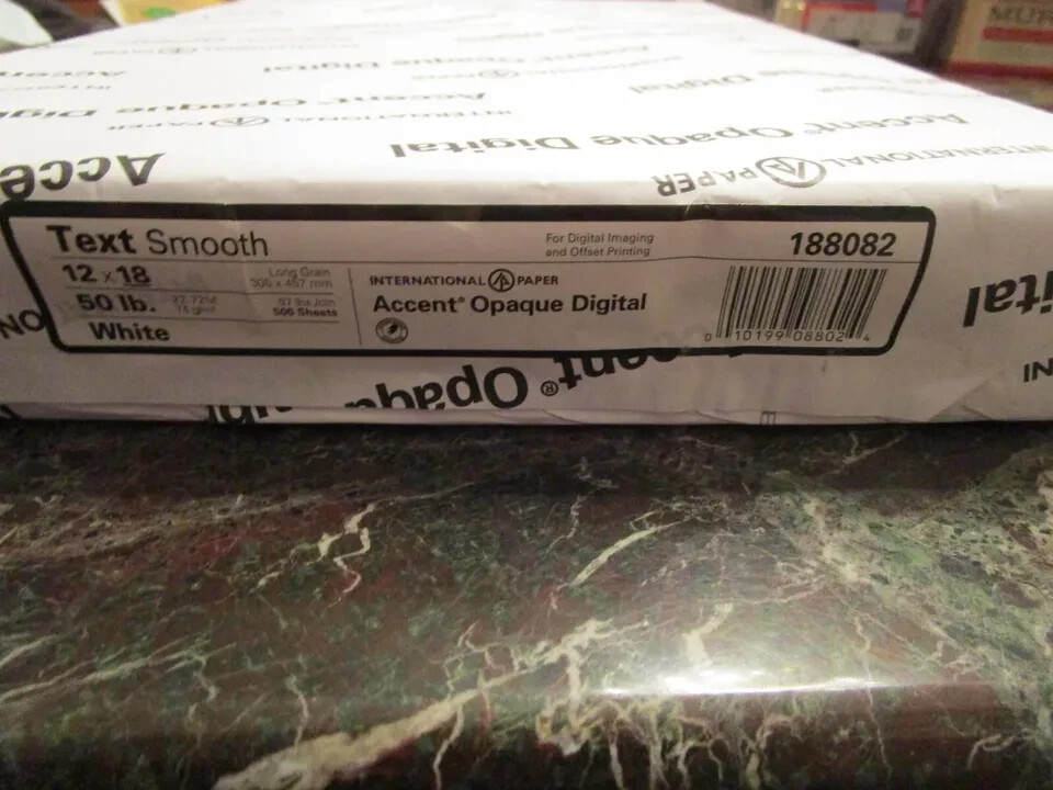 Accent Opaque Digital Copy Paper 12” x 18” 50lb Text Smooth 188082 500 Sheets