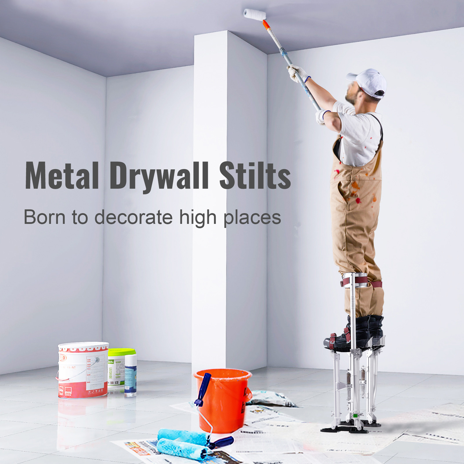 VEVOR Drywall Stilts Aluminum Tool Stilts 18”-30” Adjustable Painting Taping