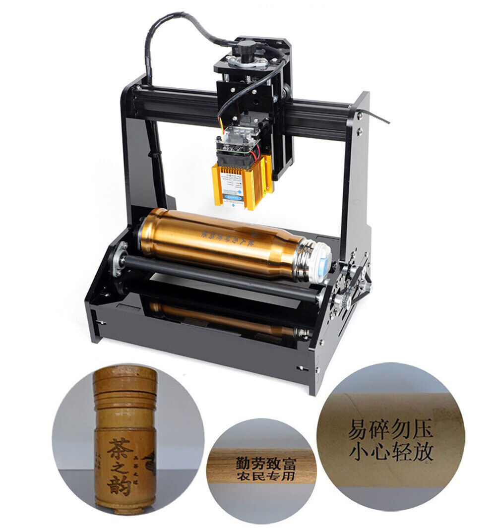 15W Cylindrical Laser Engraving Machine Desktop Metal Engraver Printing Portable