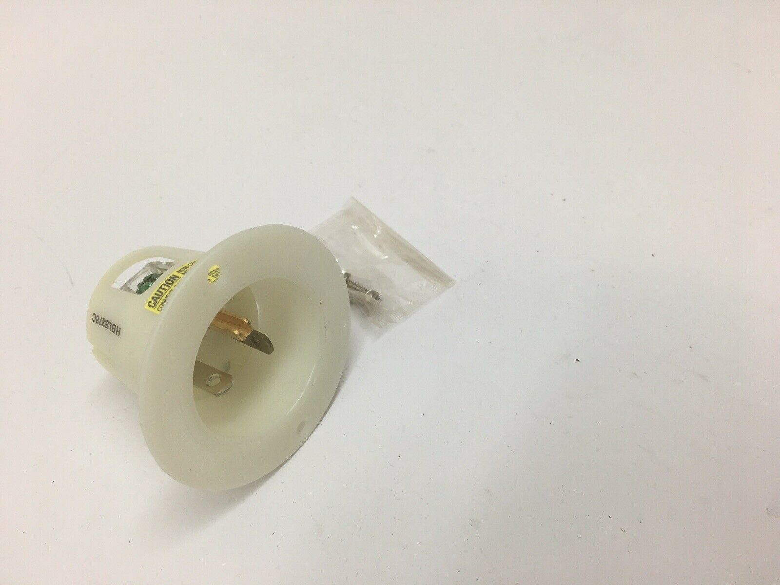 Straight Blade Devices, Male Inlets, Flanged, Industrial/Commercial, 20A 125V, 2