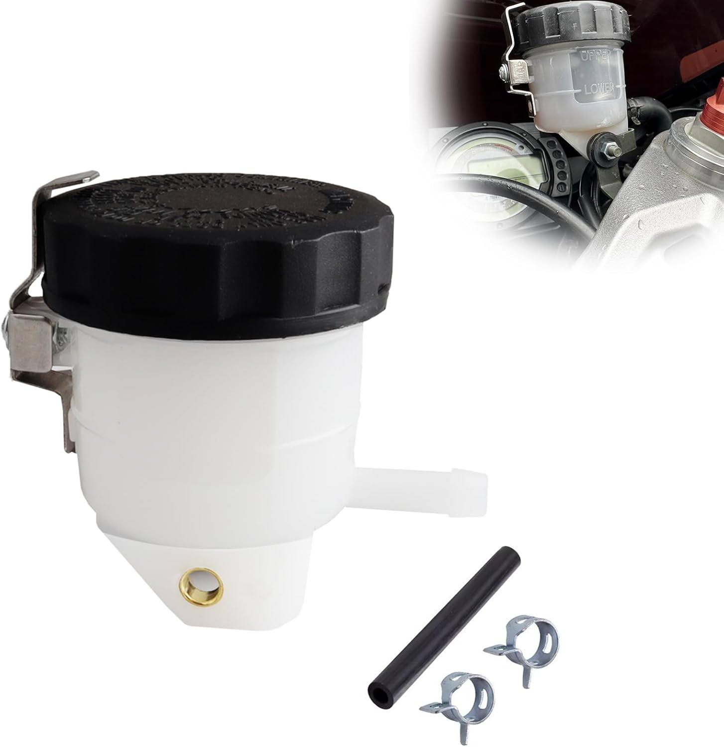 Motorcycle Brake Fluid Reservoir Front Tank Oil Cup Compatible with ZX6R ZX10R Z