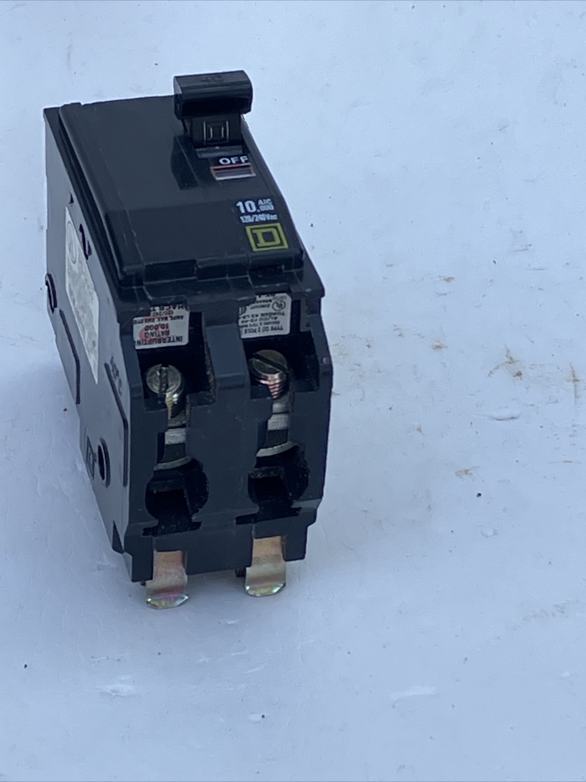 Square D QO240 40 Amp 2 Pole Yellow «D» QO Plug-in Circuit Breaker 120/240 USED