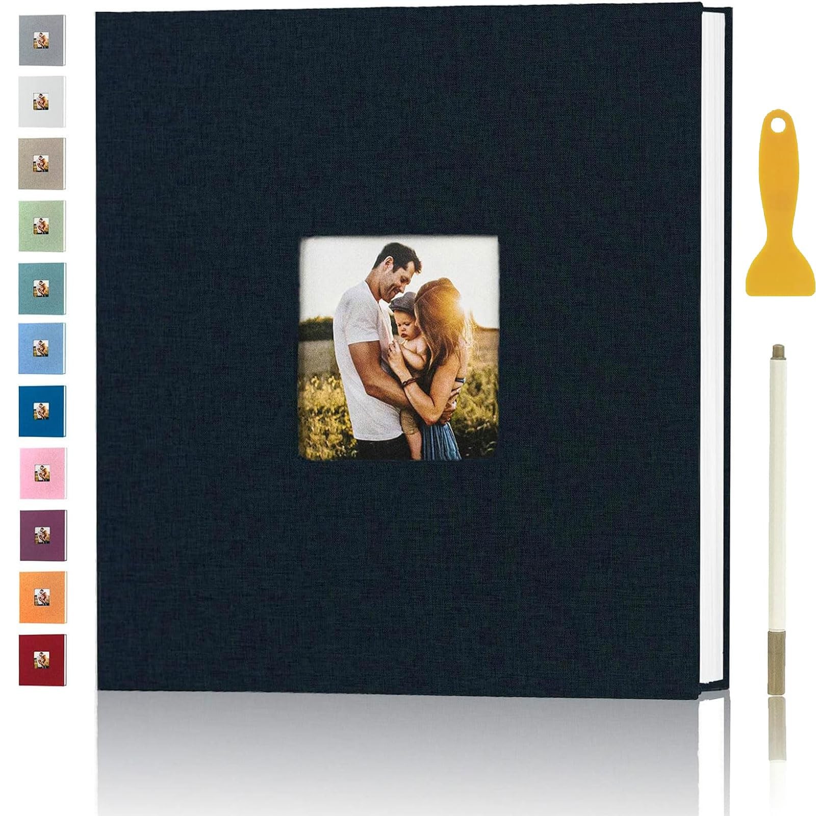 Photo Album Self Adhesive Pages for 4×6 5×7 8×10 11″x10.6″ 40Pages, Black