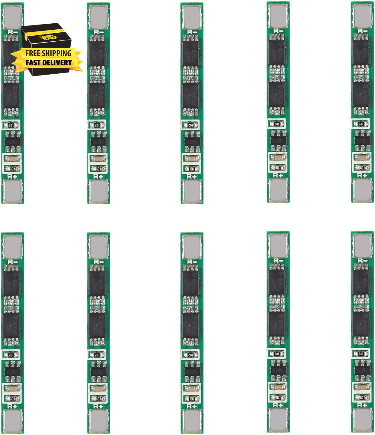 10Pcs 1S 3.7V BMS 18650 Charger 4A PCB Protection Board for Li-Ion Lithium Batte