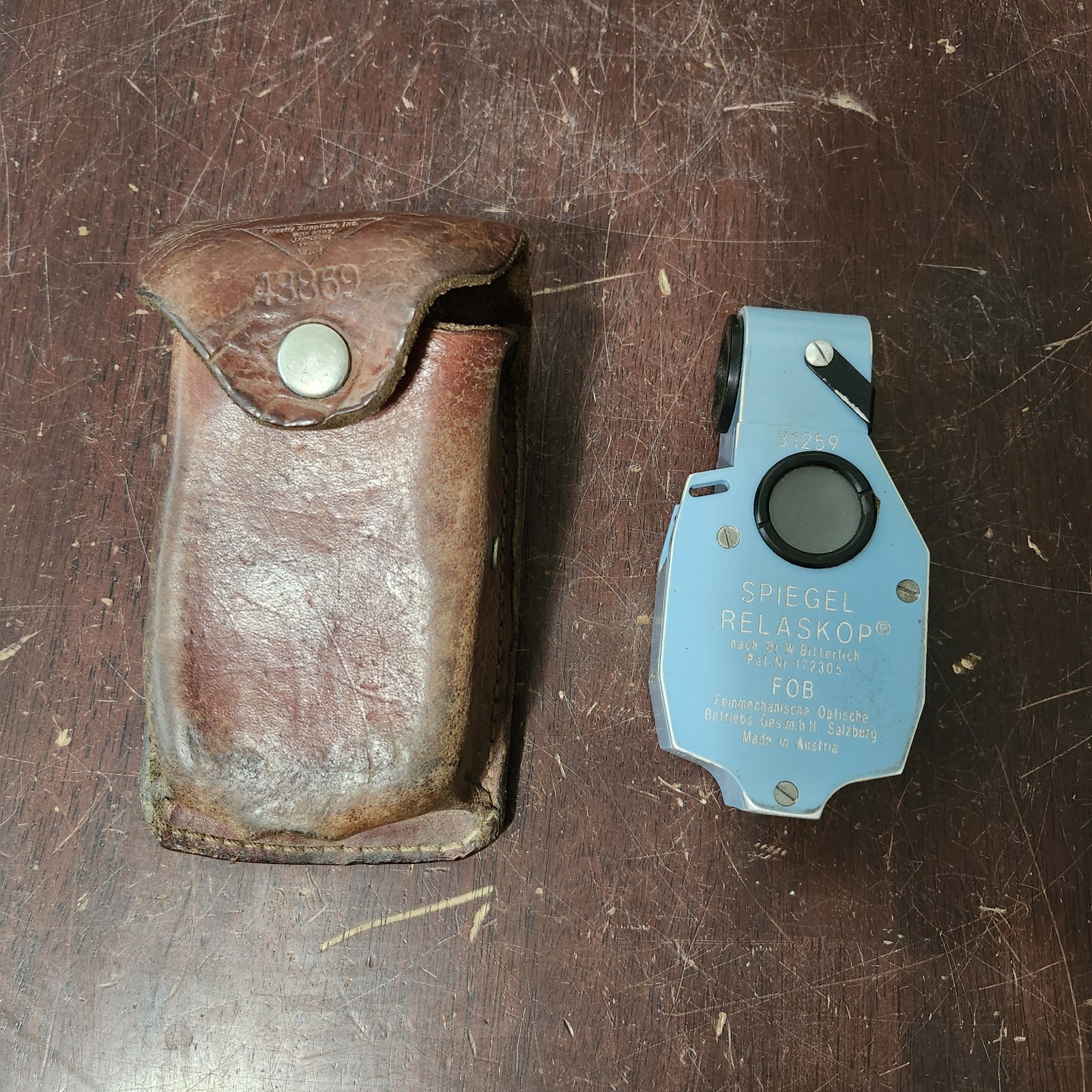 Spiegel Relaskop with Leather Case Forestry Measurment Austria