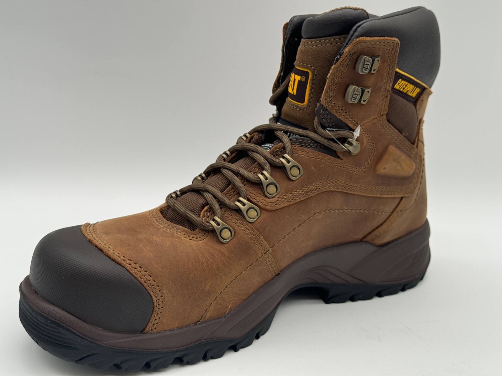 NEW CATERPILLAR Diagnostic Hi SZ 12 W MEN STEEL TOE IN DARK BEIGE P89940
