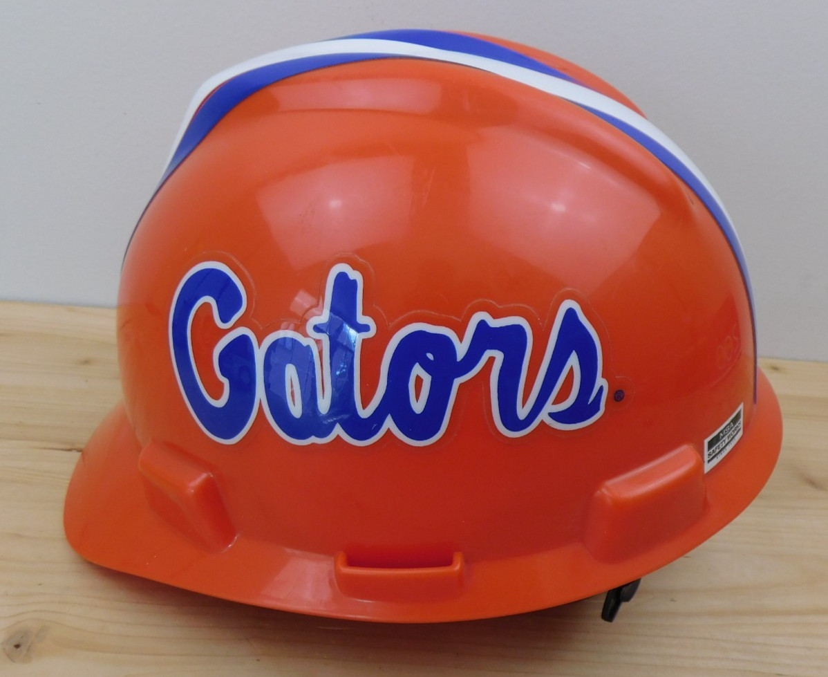 Florida Gators Official NCAA Hard Hat MSA Approved Made in USA Class E & G