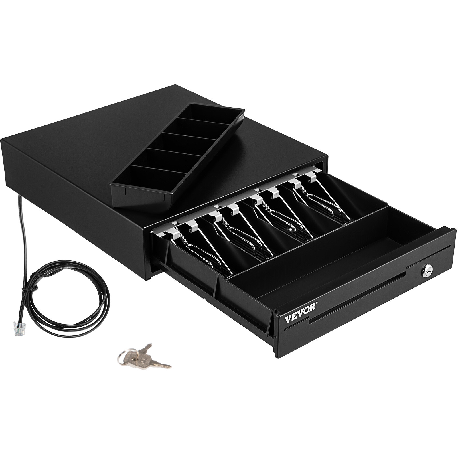VEVOR Cash Drawer 13/16in Cash Register POS System 3 Unlocking Ways RJ11/12